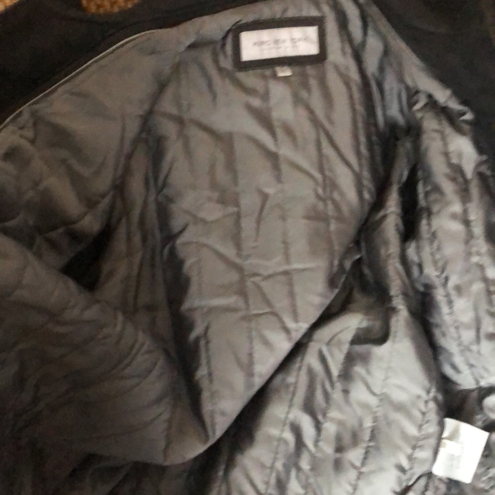 Marc New York Men’s Black Leather Jacket with Removable Wool Bib - Picture 12 of 12